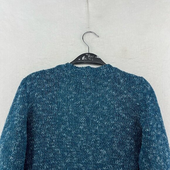 WindiRiver Cardigan Women's S Blue Heathered Cable Knit Open Front Ribbed Trim - Picture 8 of 12